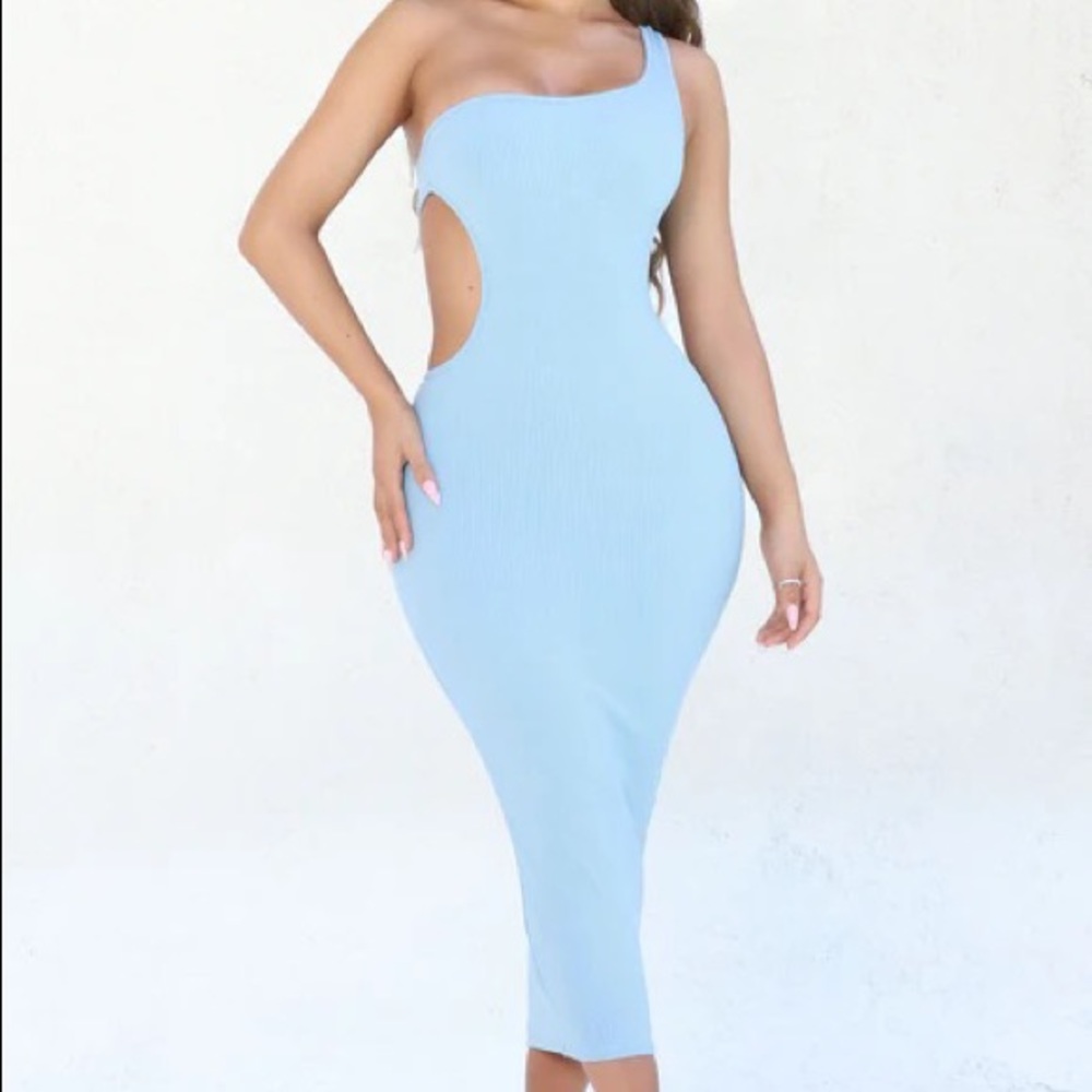 Blue midi dress